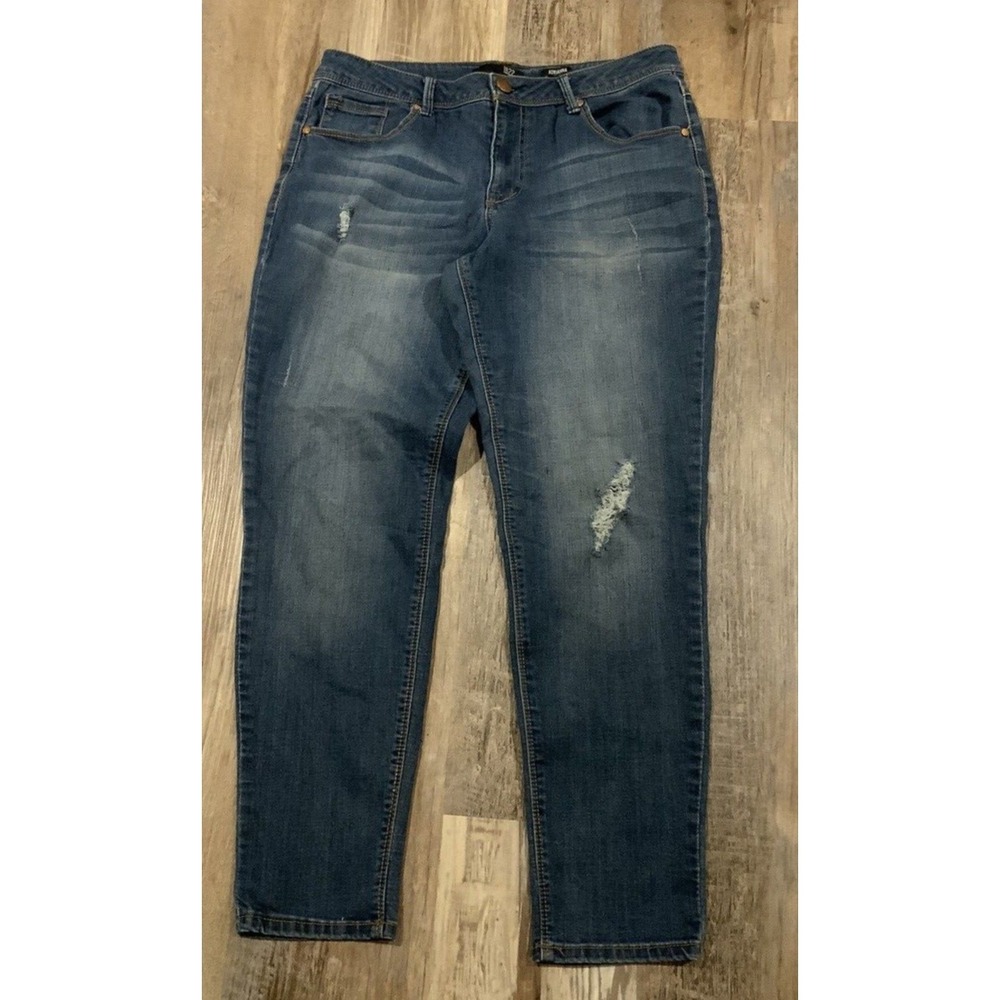 1822‎ Denim Womens Adrianna Denim Destructed Jeans Size 14